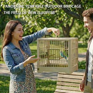 Papağan kafes kuş evi Aviary büyük uzay nefes kuş-yürüyüş cihazı açık taşınabilir görüntüleme kafesi - Product Image 2