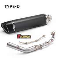 Knalpot Performa Balap 400 yang Mengasyikkan untuk Sepeda Motor, Muffler Slip-On Baru 51MM dengan Katalis