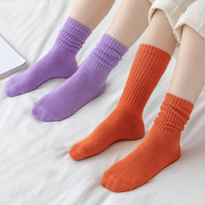 新款糖果色儿童袜春季冬季儿童学校无精打采袜透气柔软棉长弹力中筒袜 - Product Image 6