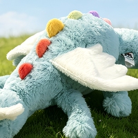 Peluche douce en forme de dragon ailé, jouet en coton PP rembourré, animal en peluche pour cadeau d'anniversaire ou de Noël