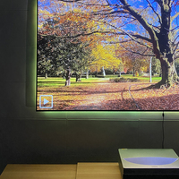 Pantalla de Proyector UST de 100 Pulgadas, Negra, con Rejilla/Cristal, T-Prism ALR, Marco Fijo, Rechazo de Luz Ambiental, para Proyector Láser 4K 3D 16:9
