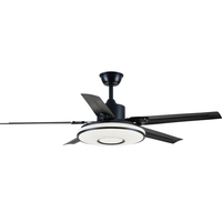 Ventilateur de plafond LED moderne de haute qualité à 5 pales en fer, moteur CC, 52 pouces, télécommande, 6 vitesses