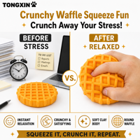 Jouets Squishies TONGXIN : Squishies Croustillants, Squishies en Pâte, Squishies Gaufre, Squishies Mochi, Jouets Anti-stress, Fidgets de Bureau