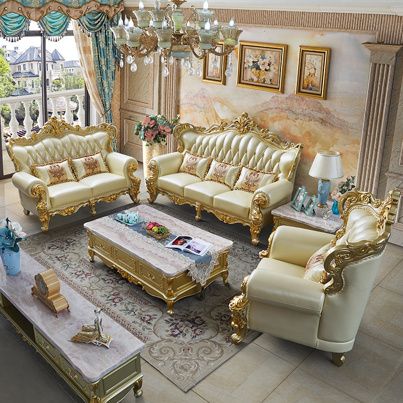 123 sofa with marble coffee table