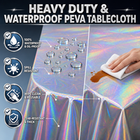 Nappe jetable en PEVA argentée, imperméable et résistante à l'huile, rectangulaire, en plastique, pour événements d'Halloween, extérieur, en gros
