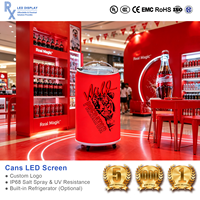 Pantalla LED Cilíndrica RX de Última Generación con Refrigerador, Módulo Flexible para Interiores y Exteriores, Pantalla LED Publicitaria para Bares y Fiestas