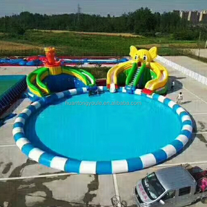 <span class=keywords><strong>Parque</strong></span> acuático inflable de tierra móvil comercial Dolphin <span class=keywords><strong>con</strong></span> tobogán y piscina - Product Image 4