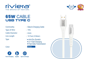 Câble de charge USB C 65W de haute qualité cordon de données Durable coloré pour les téléphones mobiles ordinateurs portables et portables exportation inde - Product Image 6