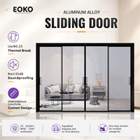 Porte coulissante en aluminium EOKO NFRC à double vitrage, porte coulissante à double vitrage à économie d'énergie pour l'intérieur résidentiel, cuisine