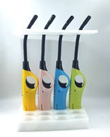 Briquet électronique en plastique rechargeable au butane, personnalisable avec logo, idéal pour le barbecue, le camping et la cuisine – Vente chaude OEM