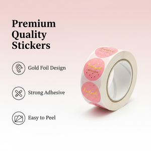 Personalised Custom Self-Adhesive PLA Paper Gold Foil Easy Remove Circle Logo Sticker Waterproof Printing Roll <b>Labels</b> <b>Packaging</b> - Product Image 3