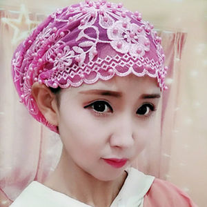 Nouveau foulard ethnique pour femmes musulmanes, perles et plumes africaines, chapeau indien avec motif floral latéral - Product Image 2