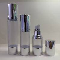 Flacons Airless Transparents 15ml 30ml 50ml, Flacons Airless à Pompe Argent Mat
