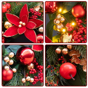Shop Window Decoration Xmas Red <b>Bow</b> Christmas Ball Wreath Christmas - Product Image 2