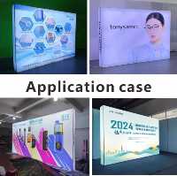 Boîte à lumière rectangulaire pliable portable à LED, support d'affichage en maille imperméable pour les expositions commerciales et les arrière-plans d'affichage