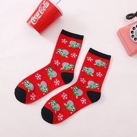 Chaussettes en coton mi-mollet pour adultes, motif de Noël festif (Père Noël, flocon de neige, renne), respirantes, cadeau de Noël