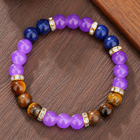 Bracelet en pierres précieuses naturelles à bas prix d'usine, bracelet en cristal d'obsidienne pour couple, bracelet porte-bonheur élastique, bijoux faits à la main
