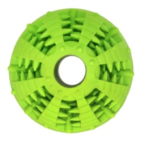 8cm Durable balle en caoutchouc souple jouets à mâcher pour animaux de compagnie nettoyage des dents et fuite nourriture chien jouets