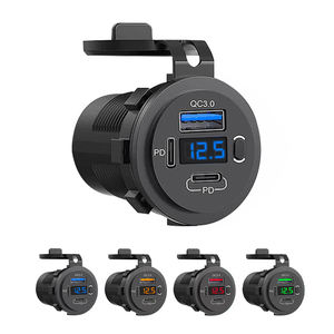 60W <span class=keywords><strong>USB</strong></span>-C Meerdere Auto-Oplader Socket <span class=keywords><strong>Usb</strong></span> Stopcontact Metaal 12V/24V Triple Blue Mini Snelle Universele Auto Telefoon Oplader Dc 12V-24V - Product Image 4