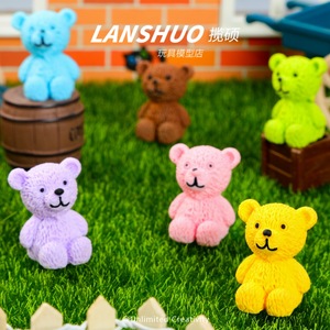<b>Rainbow</b> <b>Candy</b> Diy Creative Studio Teddy Bear Resin Figurine Mini Animal Home Decoration Handmade Craft Accessory - Product Image 1