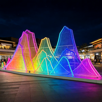 Sculpture paysagère lumineuse extérieure blanc chaud avec design ajouré, installation d'éclairage IP65 étanche et dimmable