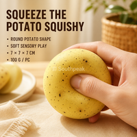 Jouet Squishy Pomme de Terre Southpeak en Vaseline, Doux et Moelleux, Anti-stress, Forme Pomme de Terre, Texture Noire Mouchetée, Emballage de Détail, Vente en Gros