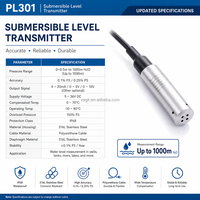Sonde de niveau submersible Atech pour puits profond de 50 m, en acier inoxydable 316L, IP68, haute précision 0,5 % FS, mesure du niveau des eaux souterraines