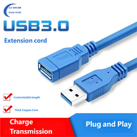 Cable de extensión USB 3.0 macho a hembra para ratón y teclado, longitud 0,5 m
