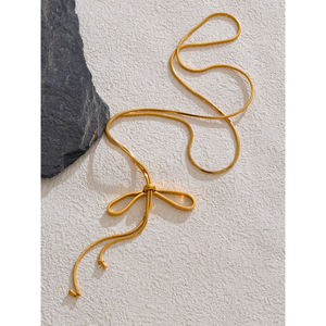 JINYOU 4837 recién llegado collar de cadena larga de acero inoxidable 18K Chapado en PVD dorado collares de cadena para mujer joyería - Product Image 4