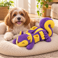 Jouet interactif en peluche pour chien, en gros, en forme d'écureuil coloré, jouet à mâcher pour chiot, jouets doux en peluche pour animaux de compagnie, personnalisable OEM