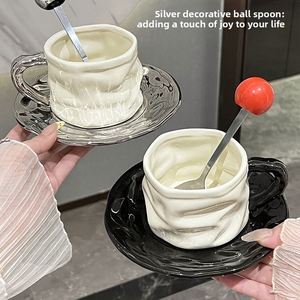 High-end Light Luxury Exquisite Ceramic Coffee Cup Afternoon <b>Tea</b> <b>Set</b> with Handle European Style Girls Plate - Product Image 3