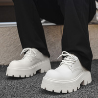 Scarpe Oxford da uomo con plateau spesso, suola robusta, allacciate, stile Derby britannico, alla moda, casual, antiscivolo, eleganti