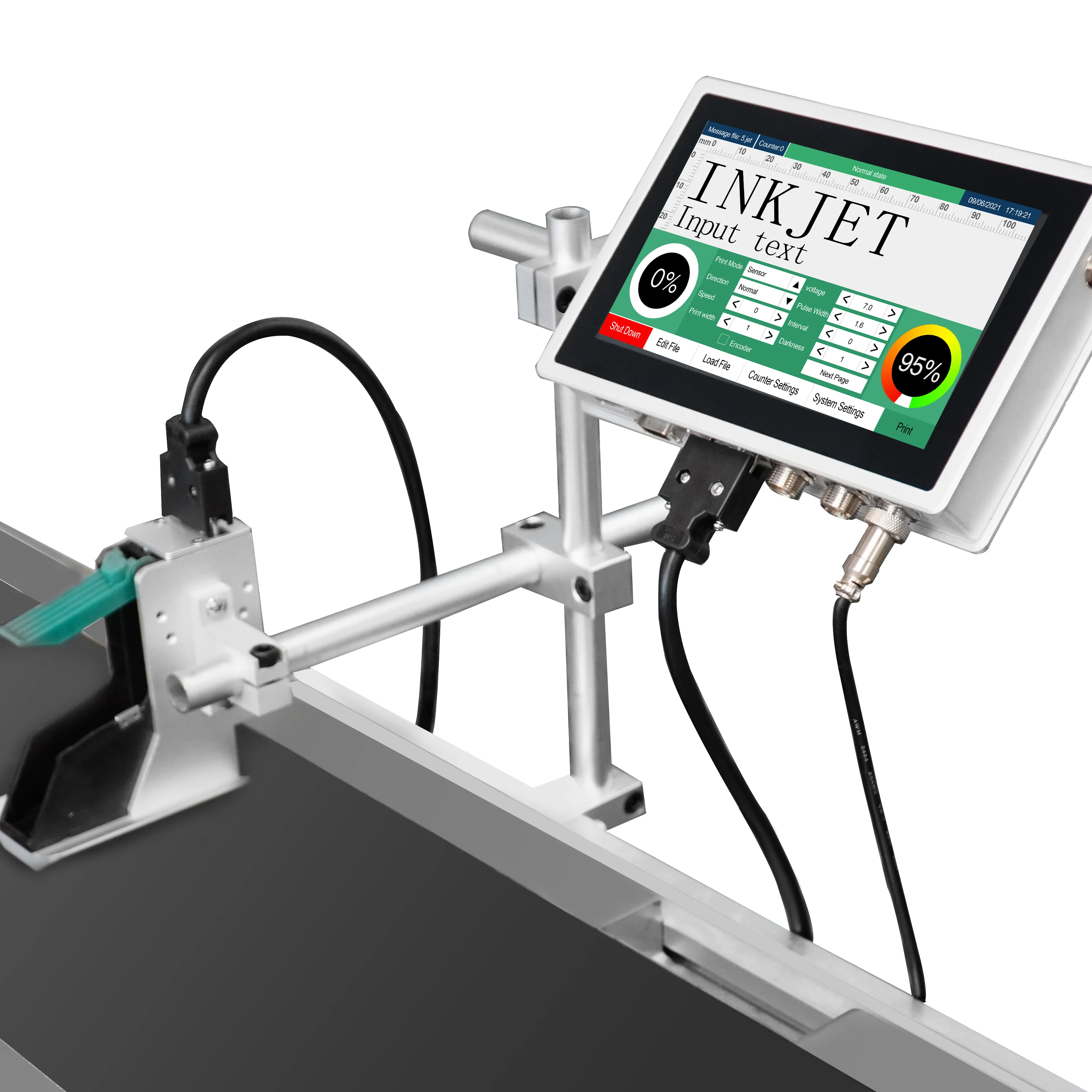 VZJET TD1 stampante di codifica batch antistatica con custodia in metallo stampante automatica di codifica della custodia della stampante MRP/data/numero di serie