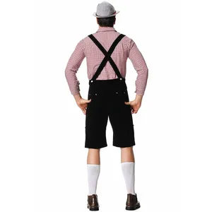 Ensemble trois pièces Oktoberfest : Costume Lederhosen pour <span class=keywords><strong>Homme</strong></span>, Bretelles, Chemise et Chapeau – <span class=keywords><strong>Tenue</strong></span> <span class=keywords><strong>de</strong></span> Cosplay pour Festivals <span class=keywords><strong>de</strong></span> <span class=keywords><strong>la</strong></span> Bière Bavaroises Allemands - Product Image 5