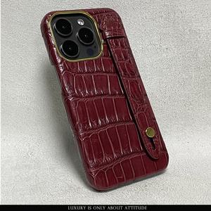 Funda <span class=keywords><strong>de</strong></span> Piel <span class=keywords><strong>de</strong></span> Cocodrilo Auténtica <span class=keywords><strong>de</strong></span> Lujo Exótico para <span class=keywords><strong>iPhone</strong></span> 16 15 14 <span class=keywords><strong>Pro</strong></span> con Correa para el Dedo, Fundas <span class=keywords><strong>de</strong></span> Teléfono 100% <span class=keywords><strong>de</strong></span> Piel para <span class=keywords><strong>iPhone</strong></span> - Product Image 3