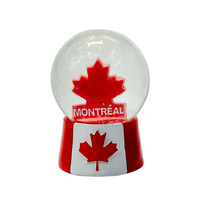 Globe d'eau 3D en résine, monument du Canada, scènes vintage, fait à la main au Japon, souvenir du Canada, globe de Montréal avec feuille d'érable rouge