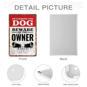 Insegne di Avvertimento per Cani in Metallo, Decorazione Artistica Moderna per Pareti, Vendita all'Ingrosso - Product Image 6