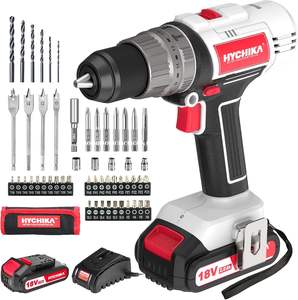 Hychika 18 מסך מסך אלחוטי, מקדחה אלחוטי עם סוללה 2.0 אה, פטיש מקדחה מקס. 45 ננומטר, 2 מהירויות, 21 + 3 מומנט - Product Image 2