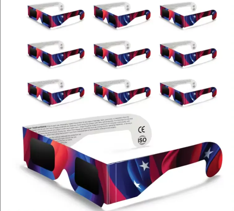 Óculos de eclipse 3D com filtro de visualização personalizado, óculos de filme eclipse anular