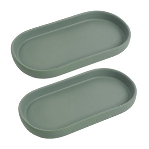 Elegant Modern Ceramic Handmade Oval 2pcs Tray Telazzo Multi-Functional Jewelry Organizer Watch Key Holder Decorative Serving - Product Image 1