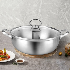 ชุดหม้อไฟชาบู-ชาบูในครัวทำจากสแตนเลส18/8หม้อซุปไม่ติด - Product Image 1