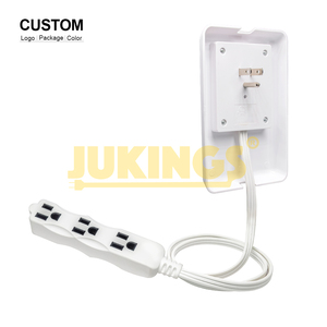 3ft 16/3 SPT-2 trong nhà mở rộng dây phẳng-mặt 3 ổ cắm Extender 5-15p để 5-15r Power Strip với siêu-mỏng tường tấm cắm - Product Image 1