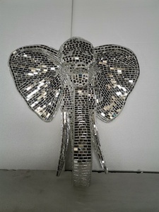 Decoración del Hogar Hecha a Medida, Arte Mural 3D, <span class=keywords><strong>Estatua</strong></span> de Elefante, Mosaico, <span class=keywords><strong>Estatua</strong></span> de Elefante Disco - Product Image 1