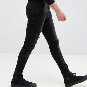 New Style Fashion <b>Black</b> <b>Biker</b> Scratch <b>Jeans</b> Pent <b>Men</b> Skinny Ripped Bulk Wholesale <b>Black</b> <b>Men's</b> <b>Jeans</b> - Product Image 4