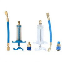 Injecteur d'huile/colorant pour climatisation automobile 30 ml (1 oz) avec adaptateur à raccord rapide basse pression 1/4, seringue d'injection pour climatisation automobile