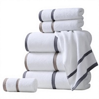 Ensemble de serviettes de bain en coton blanc 500 g/m², écologiques, personnalisables, douces, séchage rapide, rectangulaires, pour hôtel, spa, maison, cadeau