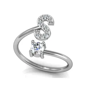 925 Sterling Silver Alphabet S Letter Ring With Jewelry Design