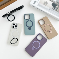 Coque de téléphone PC à cadre métallique aux couleurs tendance pour iPhone 17 Pro Pro Max avec support rotatif à 360 degrés et chargement sans fil