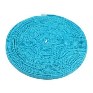 New Arrival Braided Cotton Webbing colorful Blue Cotton Herringbone Webbing Tape Webbing For Bags