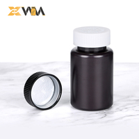 Récipient HDPE noir direct d'usine 150-200ml avec capuchon à double verrouillage, pot de col de 47mm bouteille de supplément